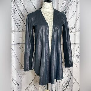 Veda Shimmery Leather High/Low Jacket M
